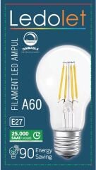 LEDOLET 6W 2700K A60 FLAMENT LED AMPUL