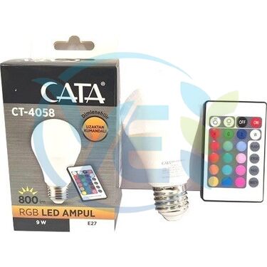 CATA Uzaktan Kumandalı Rgb (Renk Değiştiren) E27 Duylu Led Ampul