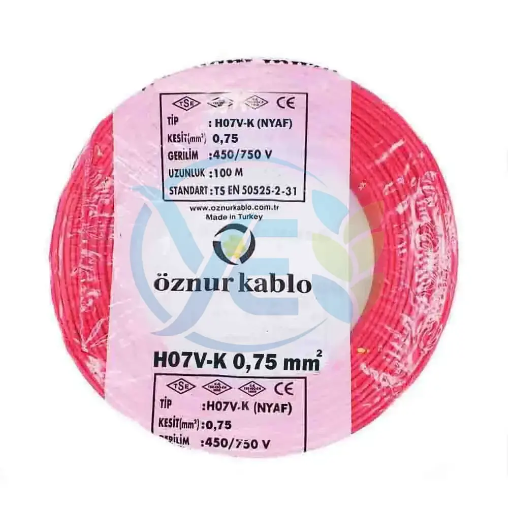 ÖZNUR KABLO 0,75 MM NYAF KABLO KIRMIZI