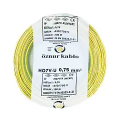 ÖZNUR KABLO 0,75 MM NYAF KABLO SARI-YEŞİL