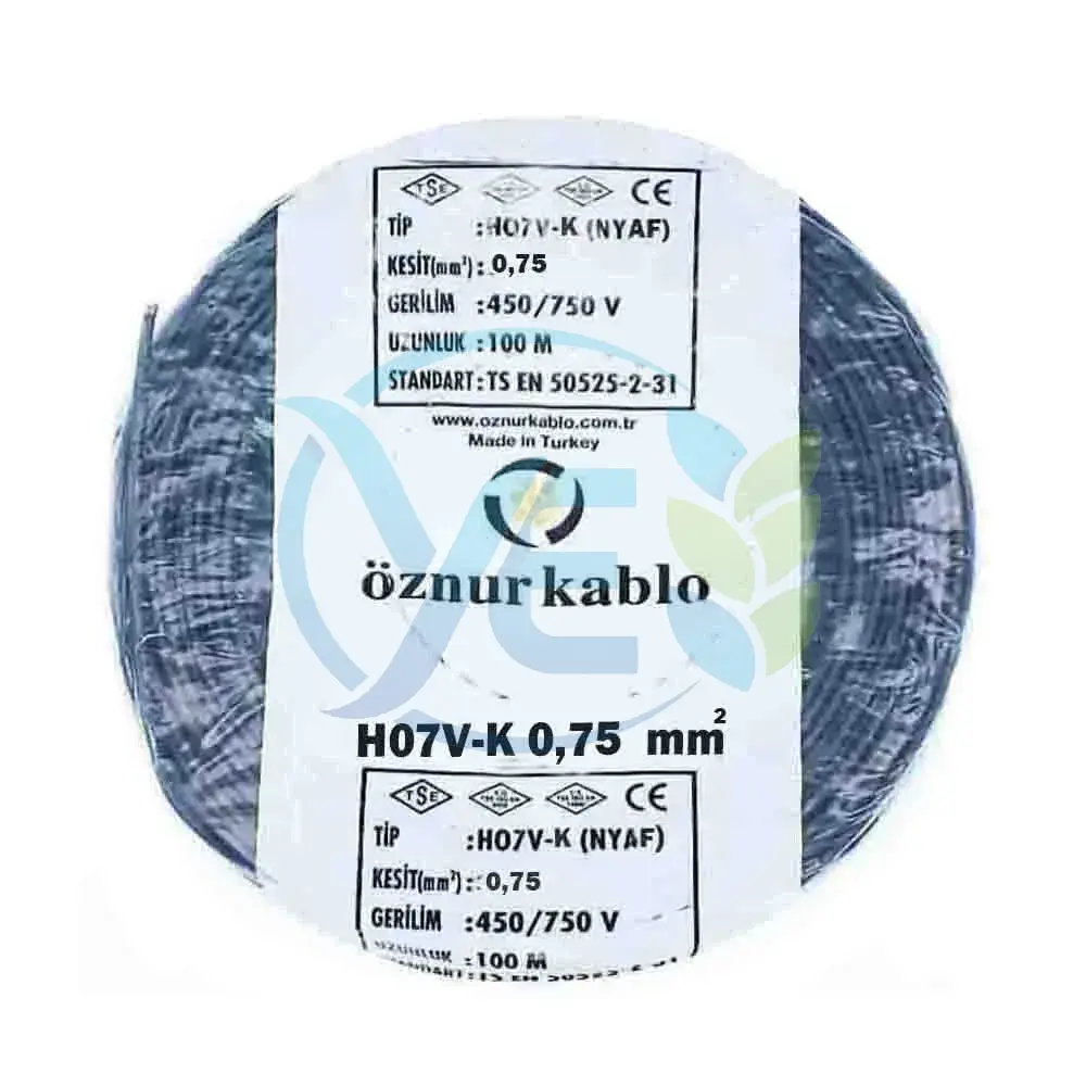 ÖZNUR KABLO 0.75 MM NYAF KABLO SİYAH
