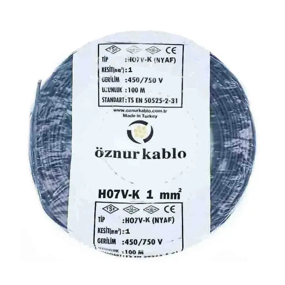 ÖZNUR KABLO 1 MM NYAF KABLO SİYAH