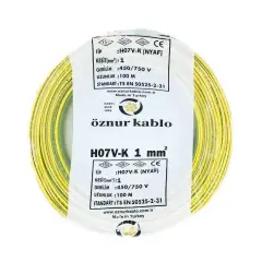 ÖZNUR KABLO 1 MM NYAF KABLO SARI-YEŞİL