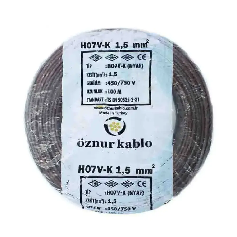 ÖZNUR KABLO 1.5 MM NYAF KABLO KAHVERENGİ