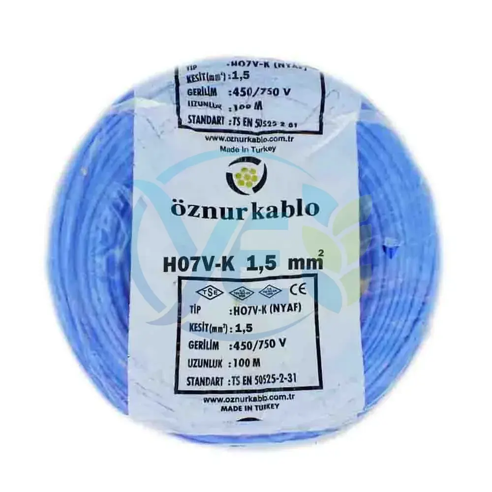 ÖZNUR KABLO 1.5 MM NYAF KABLO MAVİ