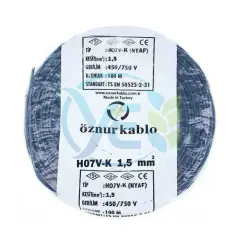 ÖZNUR KABLO 1.5 MM NYAF KABLO SİYAH