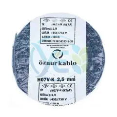 ÖZNUR KABLO 2.5 MM NYAF KABLO SİYAH
