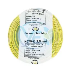 ÖZNUR KABLO 2.5 MM NYAF KABLO SARI-YEŞİL