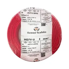 ÖZNUR KABLO 4 MM NYAF KABLO KIRMIZI
