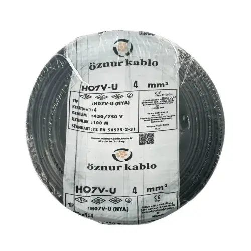 ÖZNUR KABLO 4 MM NYAF KABLO SİYAH