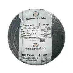ÖZNUR KABLO 4 MM NYAF KABLO SİYAH