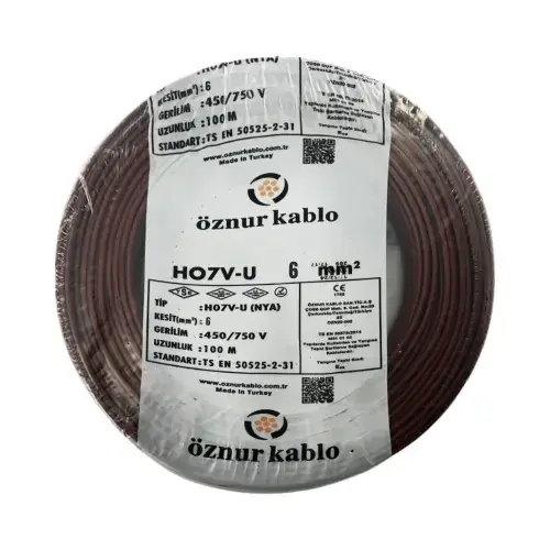 ÖZNUR KABLO 6 MM NYAF KABLO KAHVERENGİ