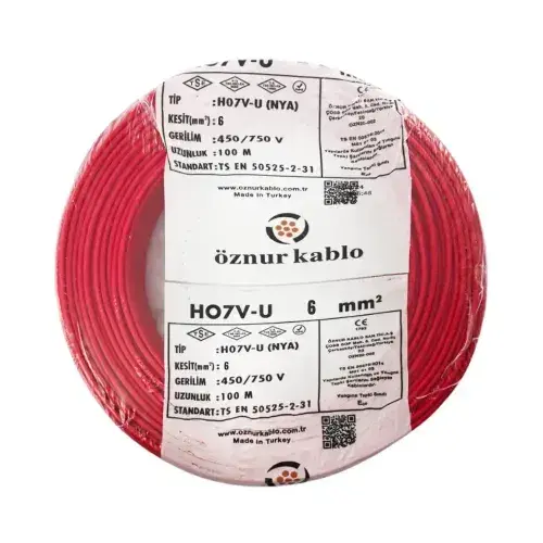 ÖZNUR KABLO 6 MM NYAF KABLO KIRMIZI