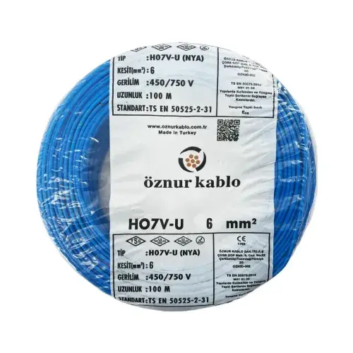 ÖZNUR KABLO 6 MM NYAF KABLO MAVİ