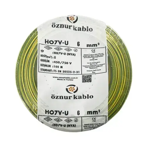 ÖZNUR KABLO 6 MM NYAF KABLO SARI-YEŞİL