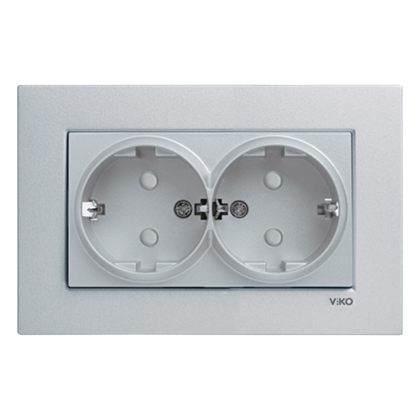 NOVELLA GÜMÜŞ İKİLİ TOPRAKLI PRİZ Ç.K.