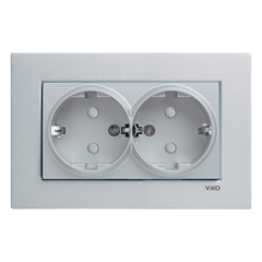 NOVELLA GÜMÜŞ İKİLİ TOPRAKLI PRİZ Ç.K.