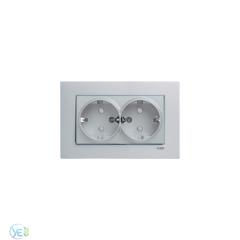 VİKO NOVELLA GÜMÜŞ İKİLİ TOPRAKLI PRİZ Ç.K.