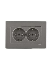 NOVELLA ANTRASİT İKİLİ TOPRAKLI PRİZ Ç.K.