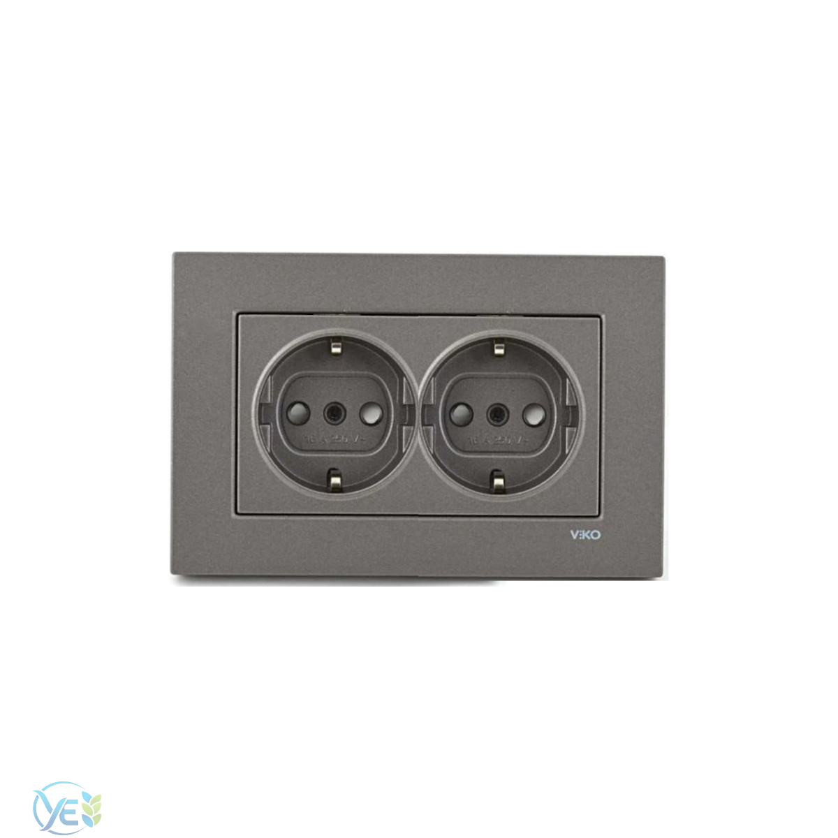 VİKO NOVELLA ANTRASİT İKİLİ TOPRAKLI PRİZ Ç.K.