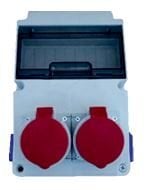 Konza 2 Ad. IP44 5X16A Cee Ön + 2 Ad. 1X16A Yan Kombinasyon Kutusu