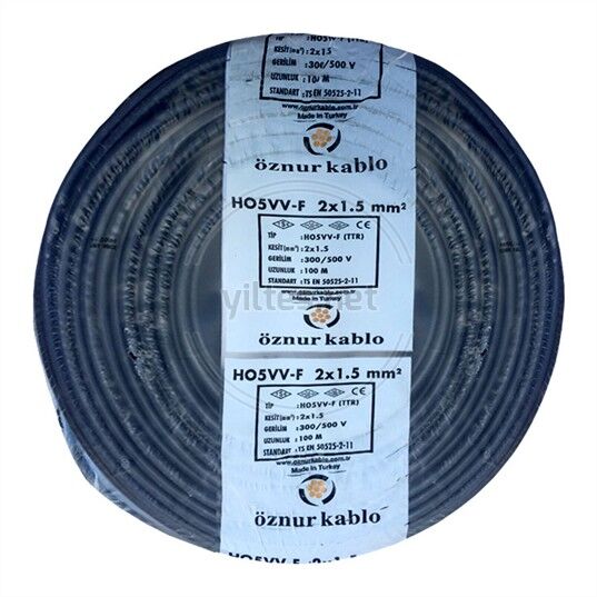 ÖZNUR 2x1,5 TTR KABLO SİYAH