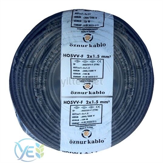 ÖZNUR 2x1,5 TTR KABLO SİYAH
