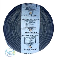 ÖZNUR 2x1,5 TTR KABLO SİYAH