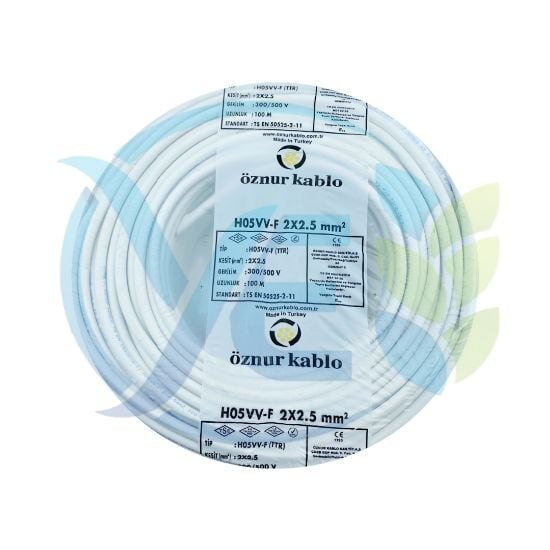ÖZNUR 2X2.5 TTR KABLO BEYAZ