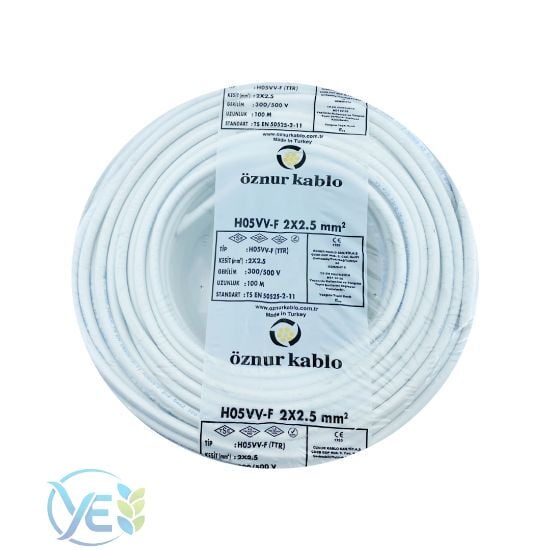 ÖZNUR 2X2.5 TTR KABLO BEYAZ