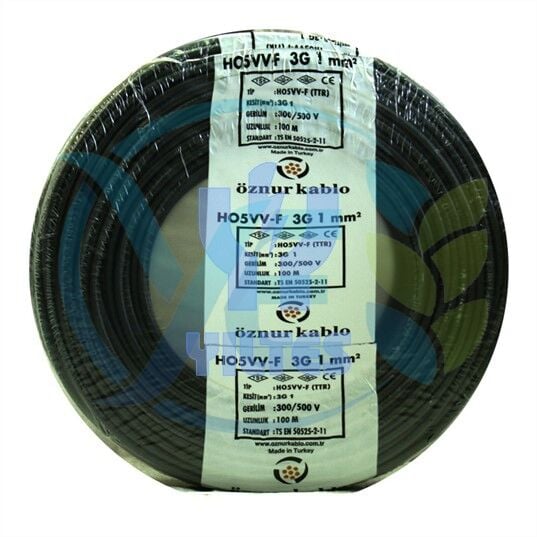 ÖZNUR 3X1 TTR KABLO SİYAH