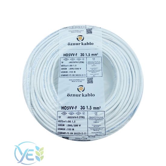 ÖZNUR 3X1.5 TTR KABLO BEYAZ