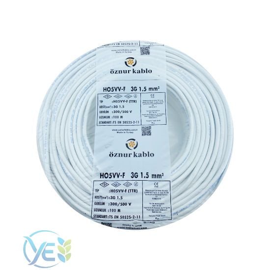ÖZNUR 3X1.5 TTR KABLO BEYAZ