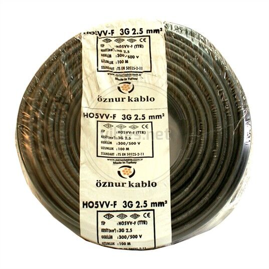 ÖZNUR 3X2.5 TTR KABLO SİYAH