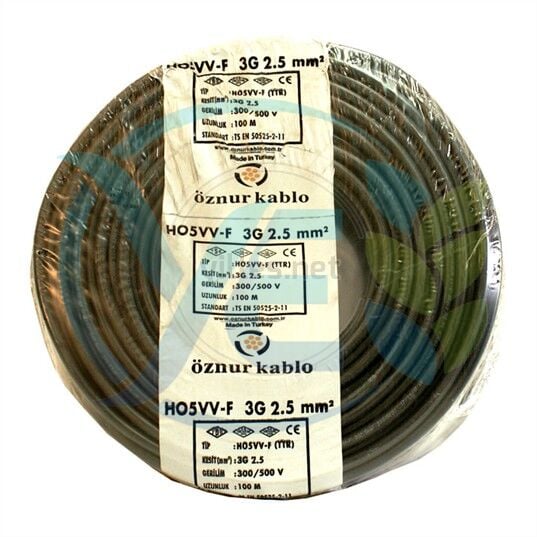 ÖZNUR 3X2.5 TTR KABLO SİYAH