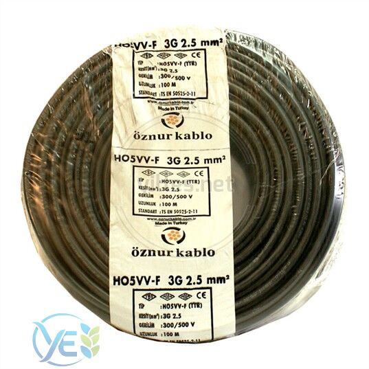 ÖZNUR 3X2.5 TTR KABLO SİYAH