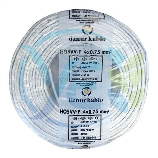 ÖZNUR 4X0,75 TTR KABLO BEYAZ