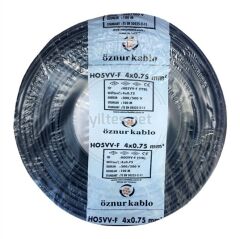 ÖZNUR 4X0,75 TTR KABLO SİYAH