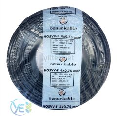 ÖZNUR 4X0,75 TTR KABLO SİYAH