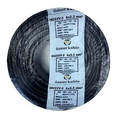 ÖZNUR 4X2.5 TTR KABLO SİYAH