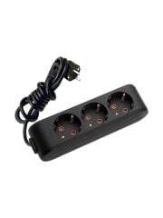 Viko Multi-Let 3'lü 5 MT Kablolu Topraklı Grup Priz Siyah