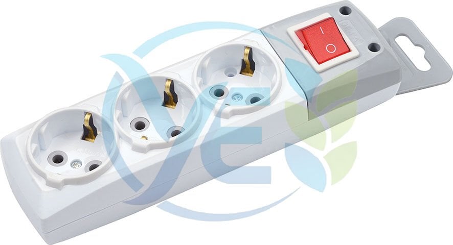 DE-PA 3'lü Topraklı Anahtarlı Grup Priz Kablosuz