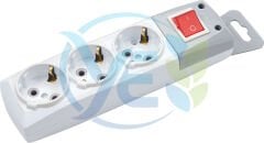 DE-PA 3'lü Topraklı Anahtarlı Grup Priz Kablosuz