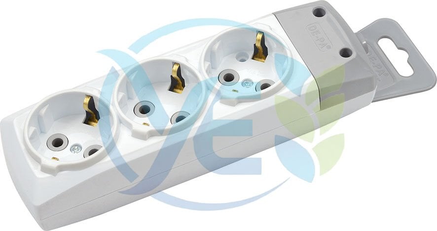 DE-PA 3'lü Topraklı Grup Priz Kablosuz