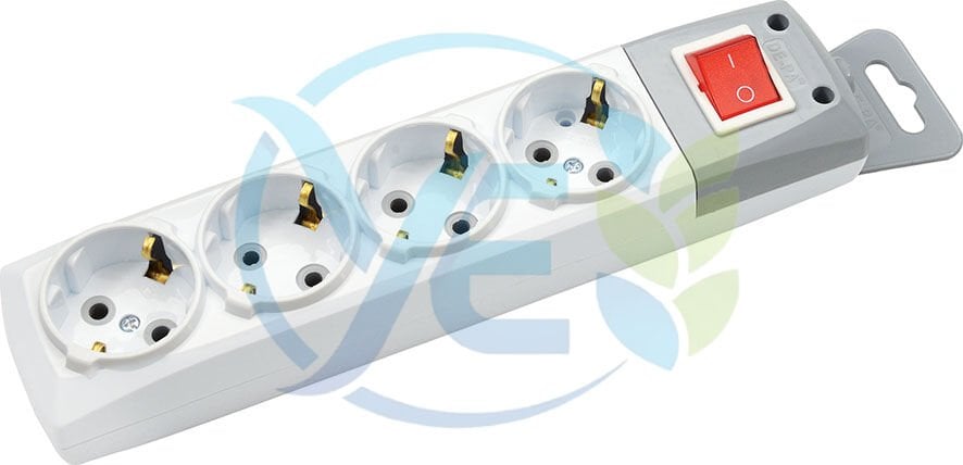 DE-PA 4'lü Topraklı Anahtarlı Grup Priz Kablosuz