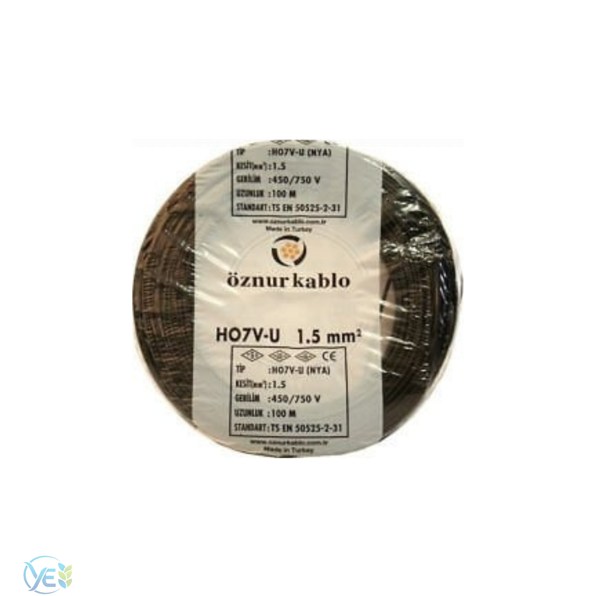 ÖZNUR 1,5 MM NYA KABLO 100 M SİYAH