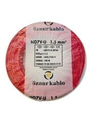 ÖZNUR 1,5 MM NYA KABLO 100 M KIRMIZI