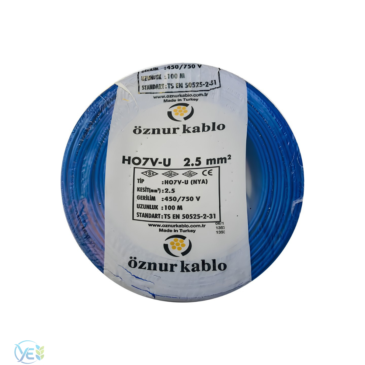 ÖZNUR 2,5 MM NYA KABLO 100 M MAVİ