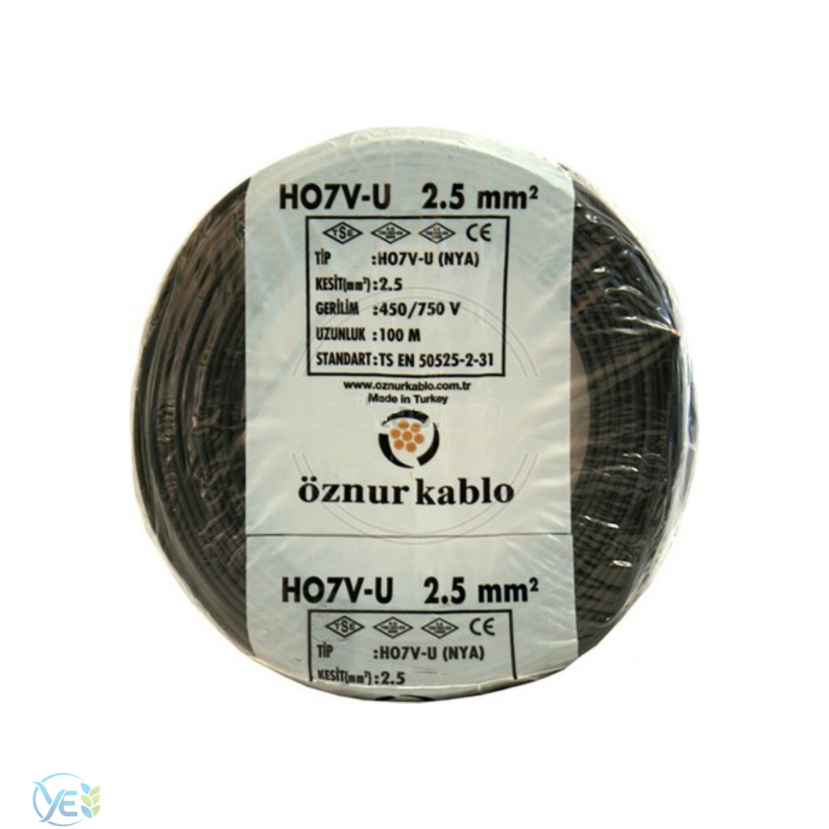 ÖZNUR 2,5 MM NYA KABLO 100 M SİYAH