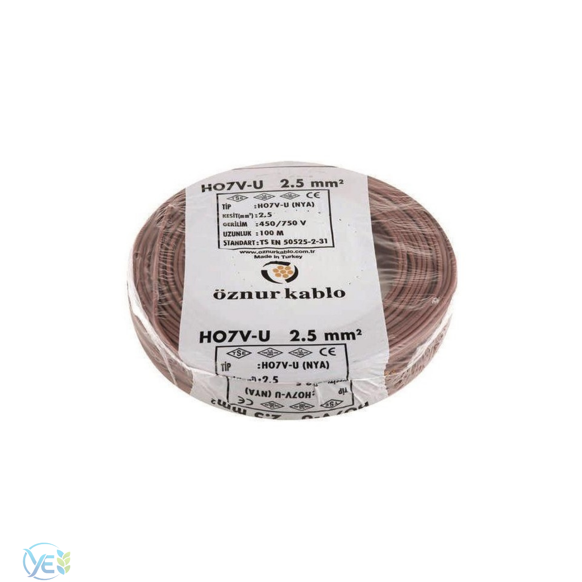 ÖZNUR 2,5 MM NYA KABLO 100 M KAHVERENGİ